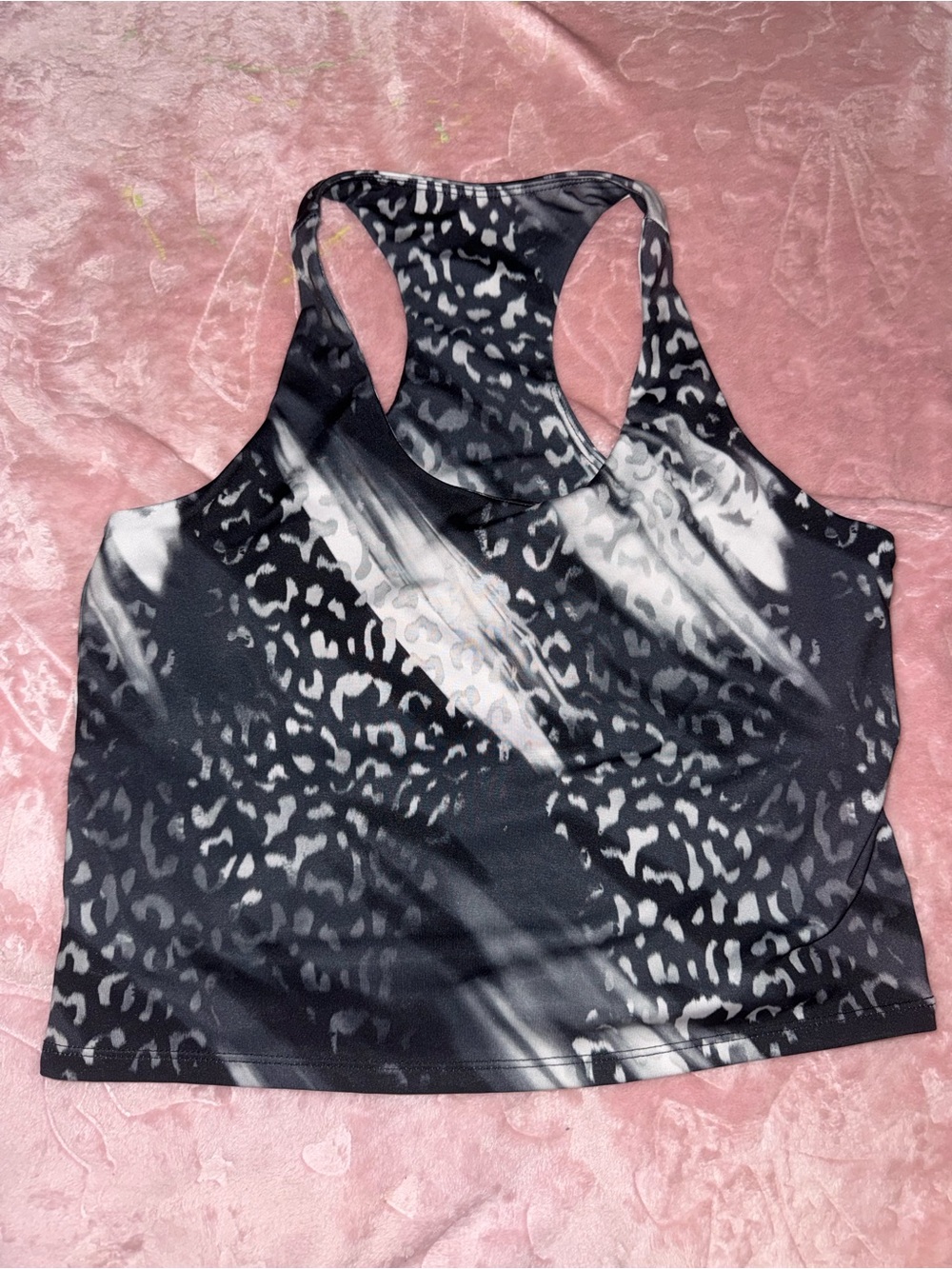 Pro Player Black and White Animal Print Racerback Tank